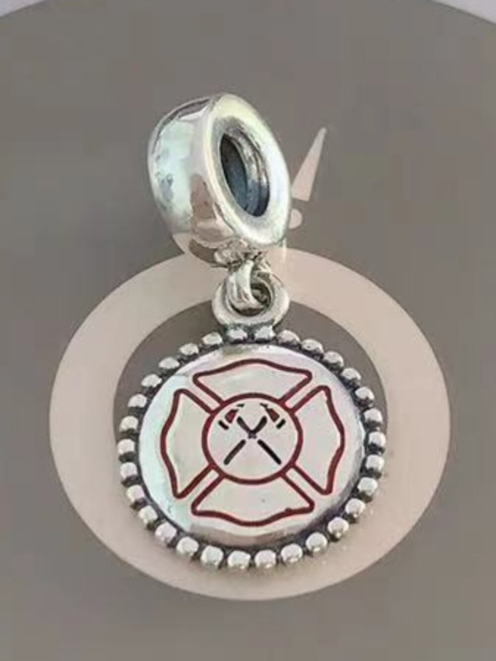 Pandora Firefighter Dangle Charm, Mixed Enamel Pendant